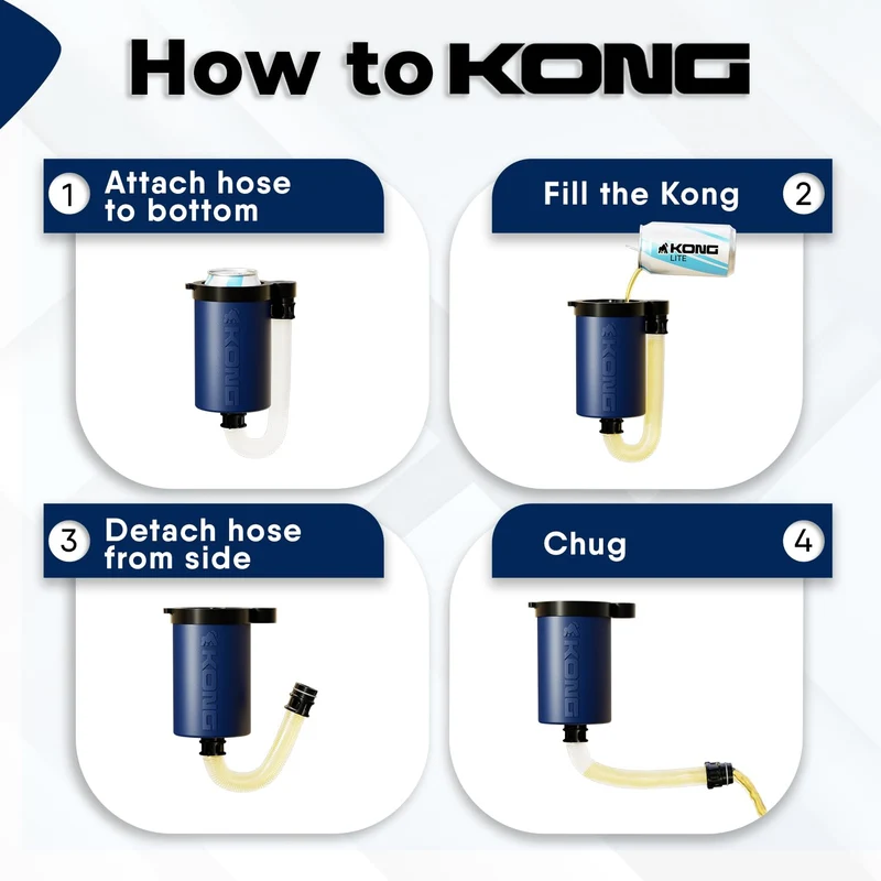 Kong 2.0 Insulated Can & Bottle Cooler with Detachable Drinking Hose,Navy