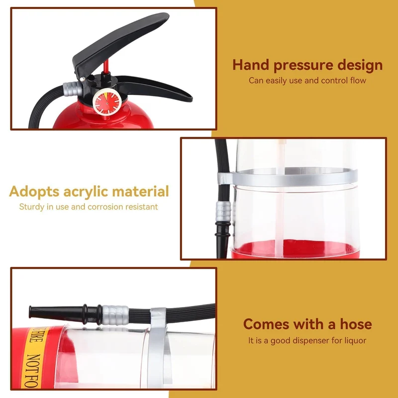 2L Whiskey Decanter, Portable Fire Extinguisher Container Funny Beer Dispenser for Home Party Beer Dispenser Barrels Bar Beverage Liquor Rack Machine for Wine Spirits Drinks