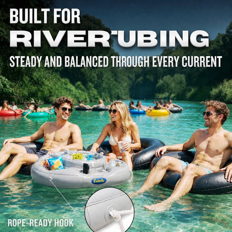 Pool Inflatable Floating Can Beverage Cooler for Swimming, Boating, Tubing