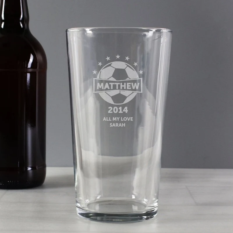 Personalised Football Pint Glass