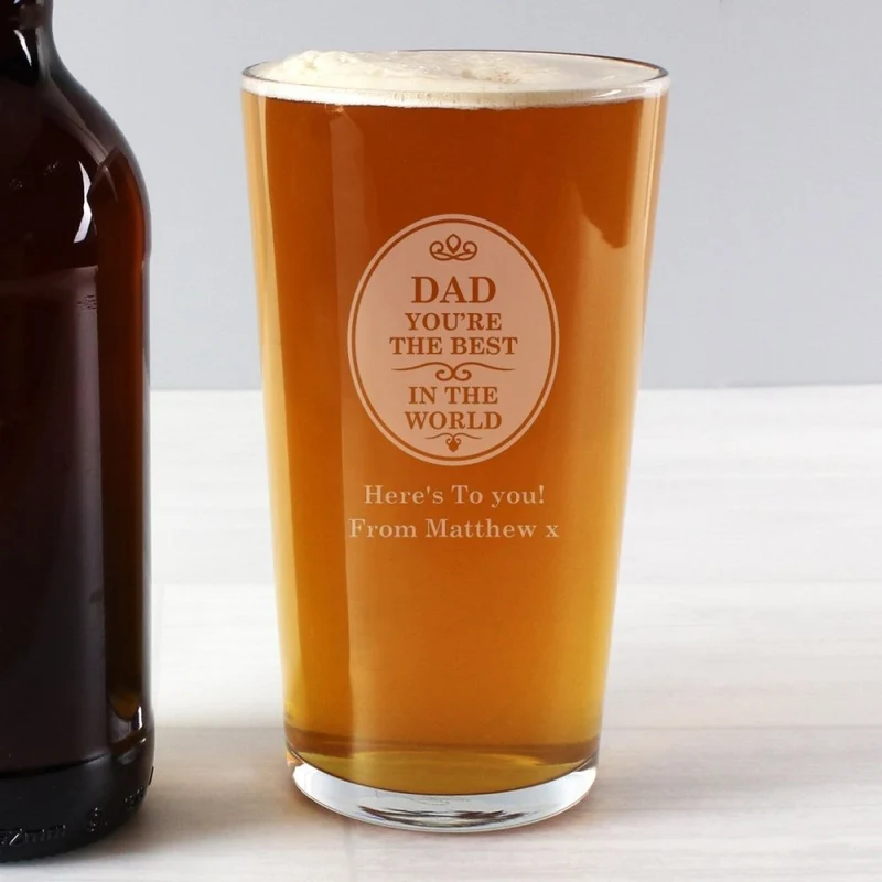 Personalised The Best In The World Pint Glass