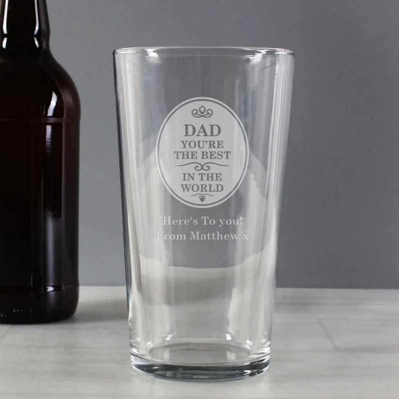 Personalised The Best In The World Pint Glass