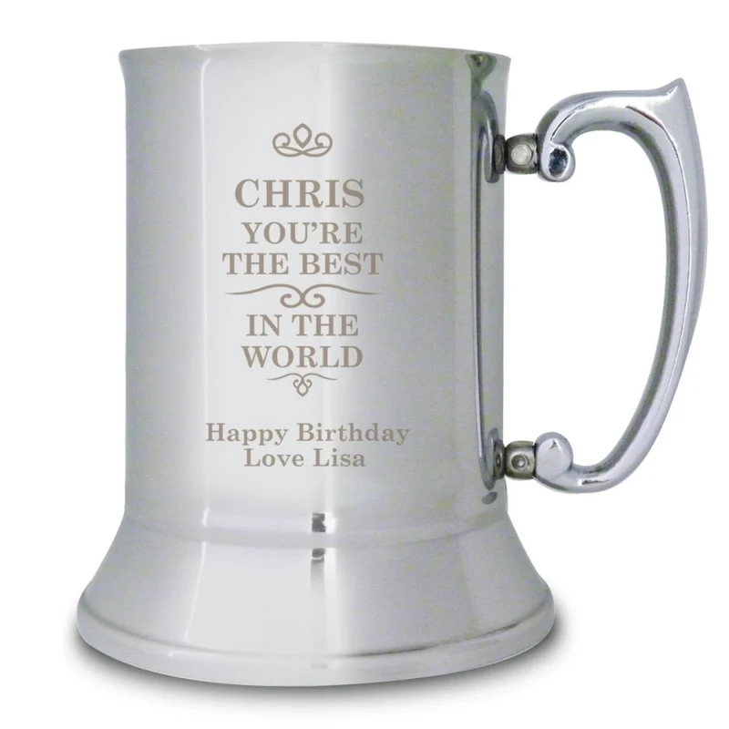 Personalised Best In The World Stainless Steel Tankard