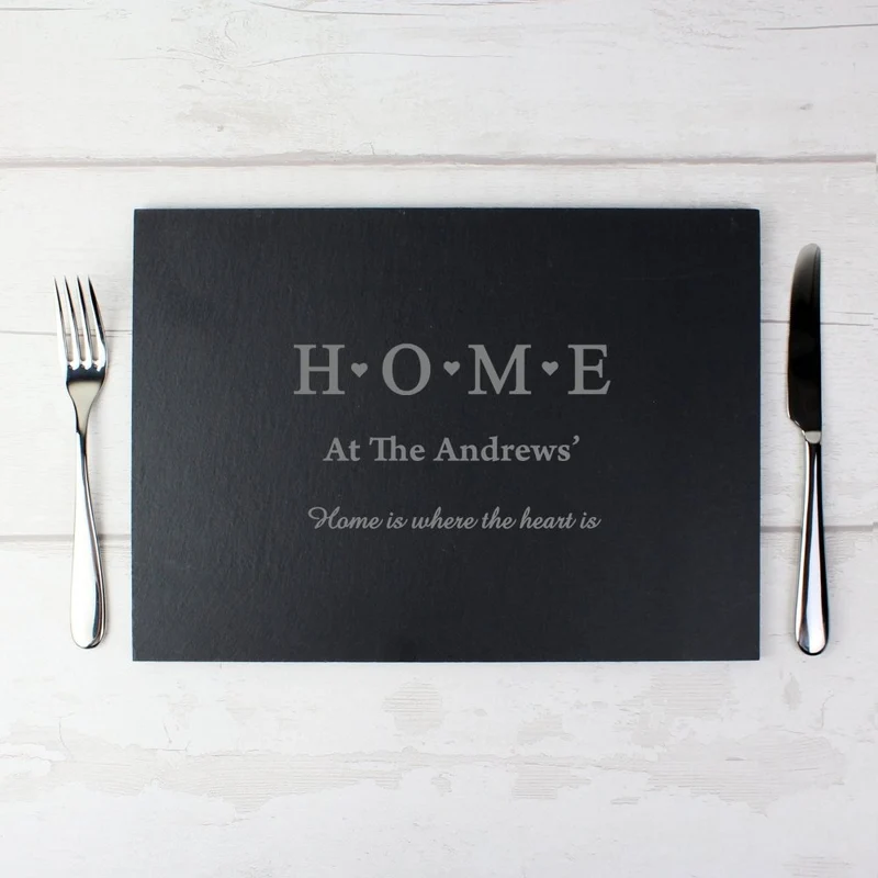 Personalised Home Slate Rectangle Placemat