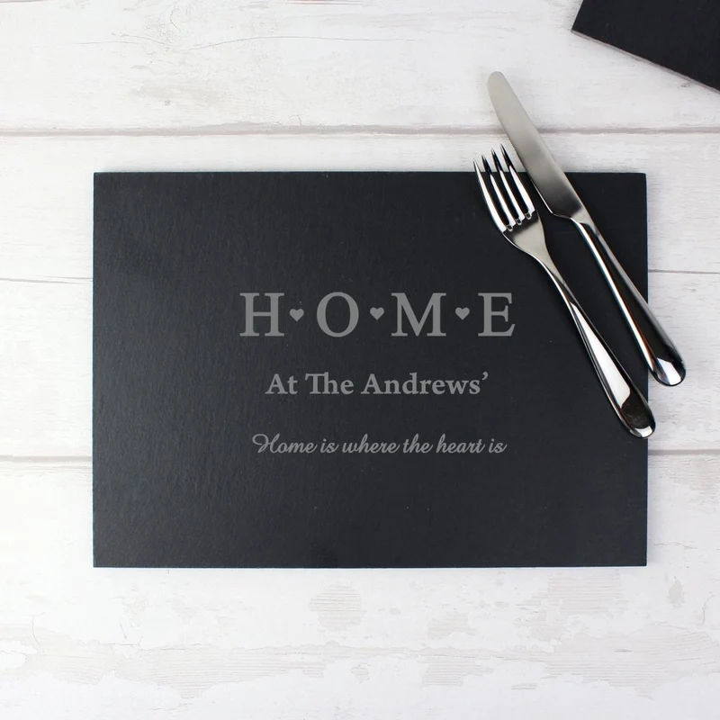 Personalised Home Slate Rectangle Placemat