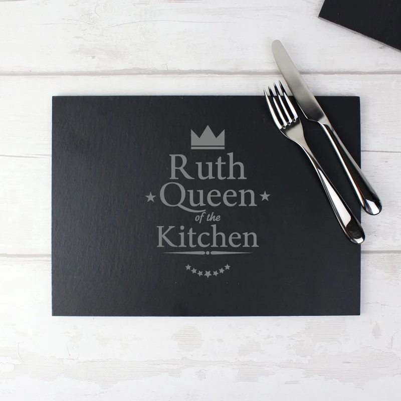 Personalised Queen Of The Kitchen Slate Placemat
