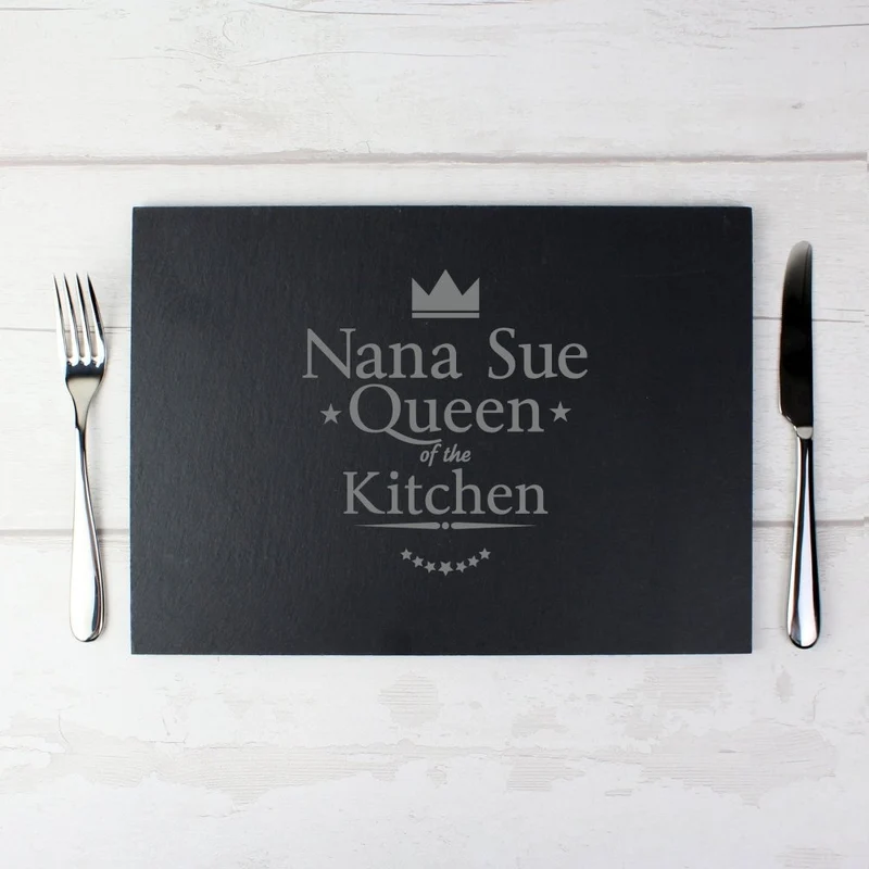 Personalised Queen Of The Kitchen Slate Placemat
