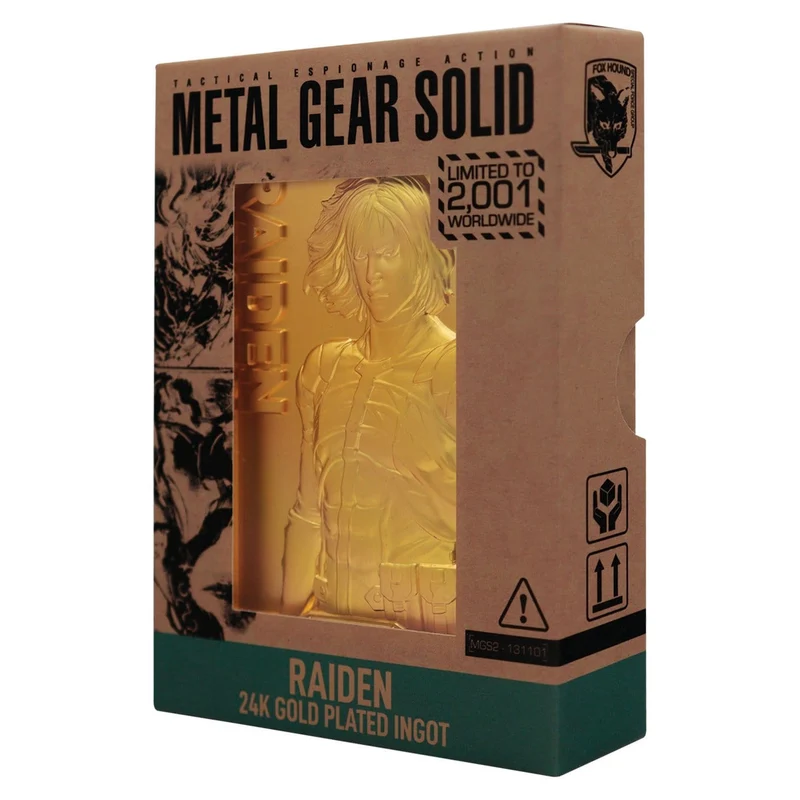 Metal Gear Solid 2 Metallbarren Raiden 24k Gold Plated Limited Edition