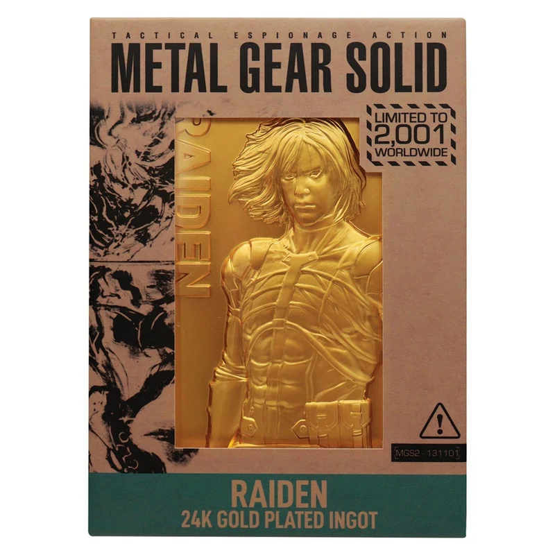 Metal Gear Solid 2 Metallbarren Raiden 24k Gold Plated Limited Edition