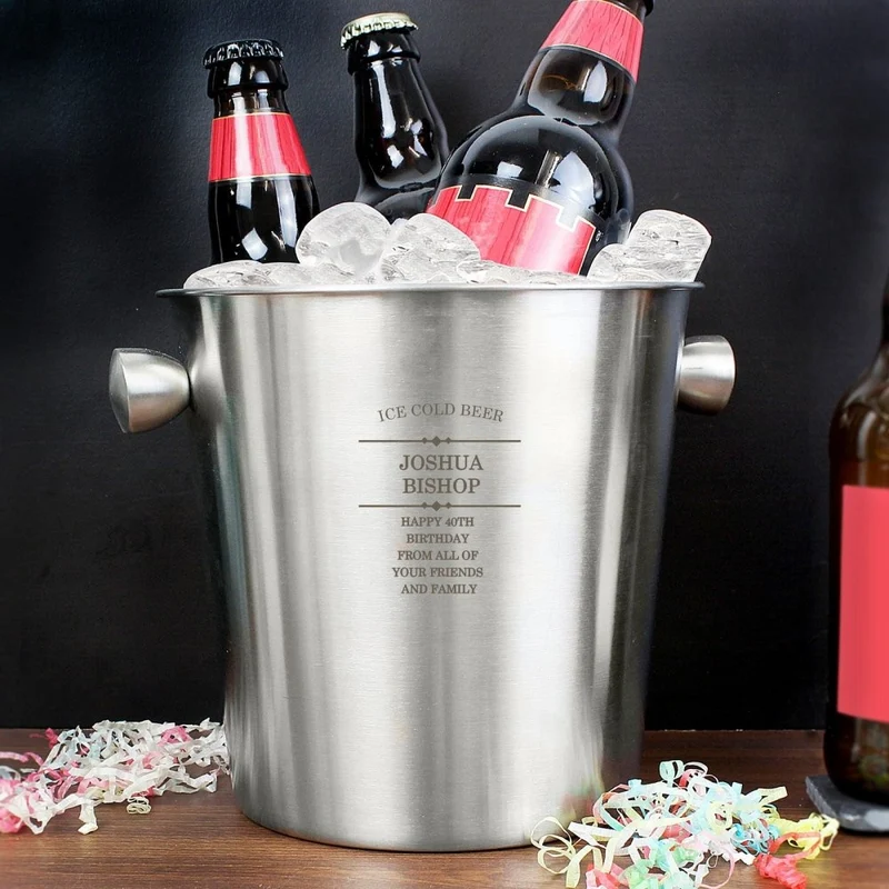 Personalised Diamond Stainless Steel Ice Bucket