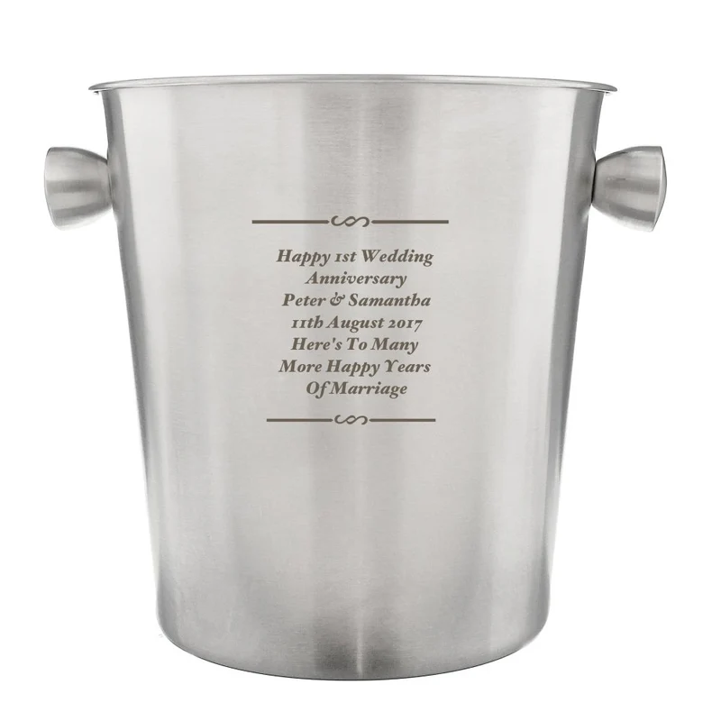 Personalised Stainless Steel Ice Bucket