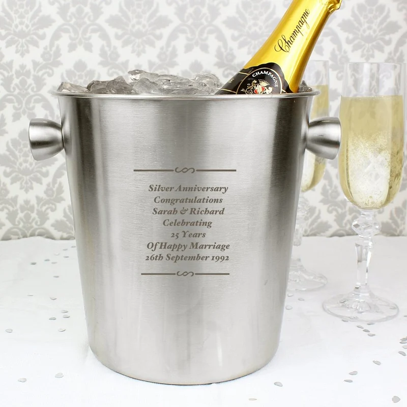 Personalised Stainless Steel Ice Bucket