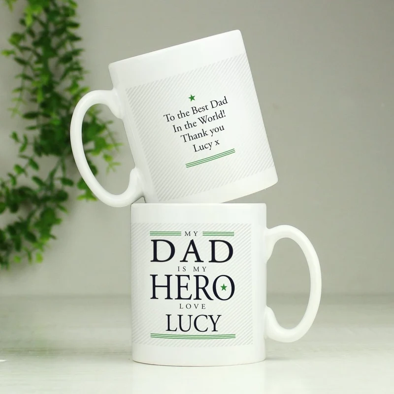 Personalised My Dad Is My Hero Mug