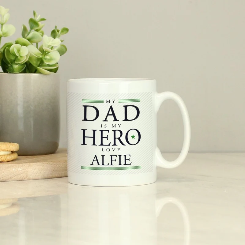 Personalised My Dad Is My Hero Mug
