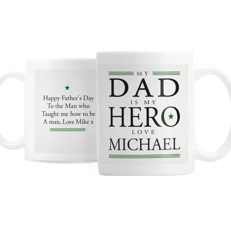Personalised My Dad Is My Hero Mug