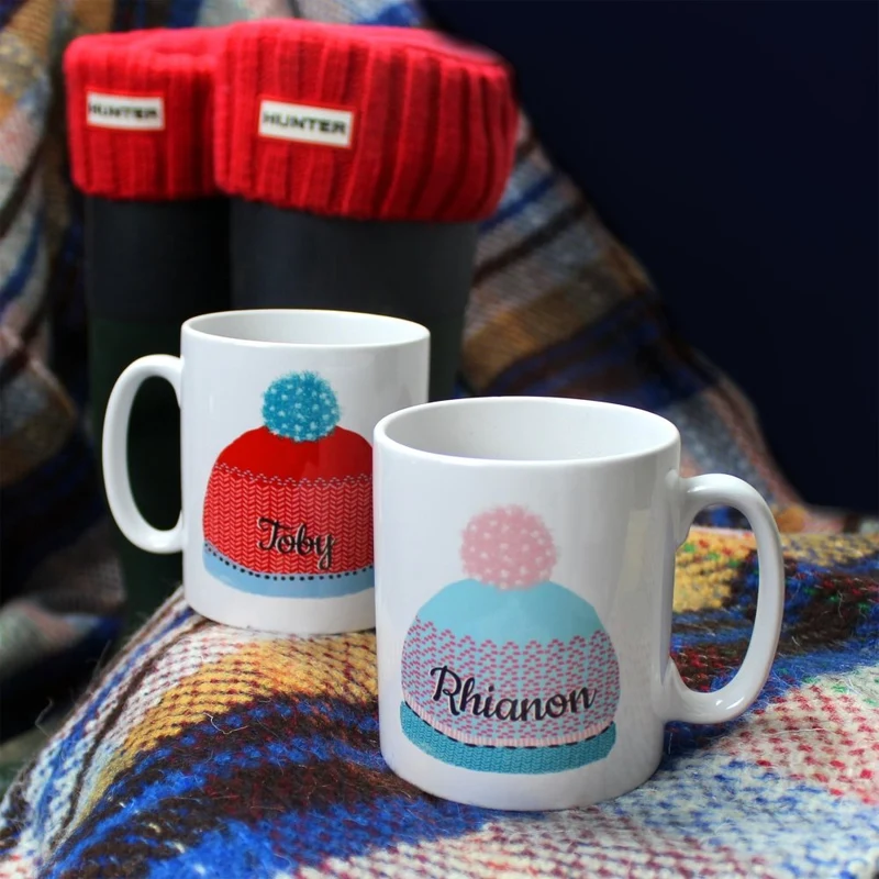 Personalised Woolly Hats Mug Set
