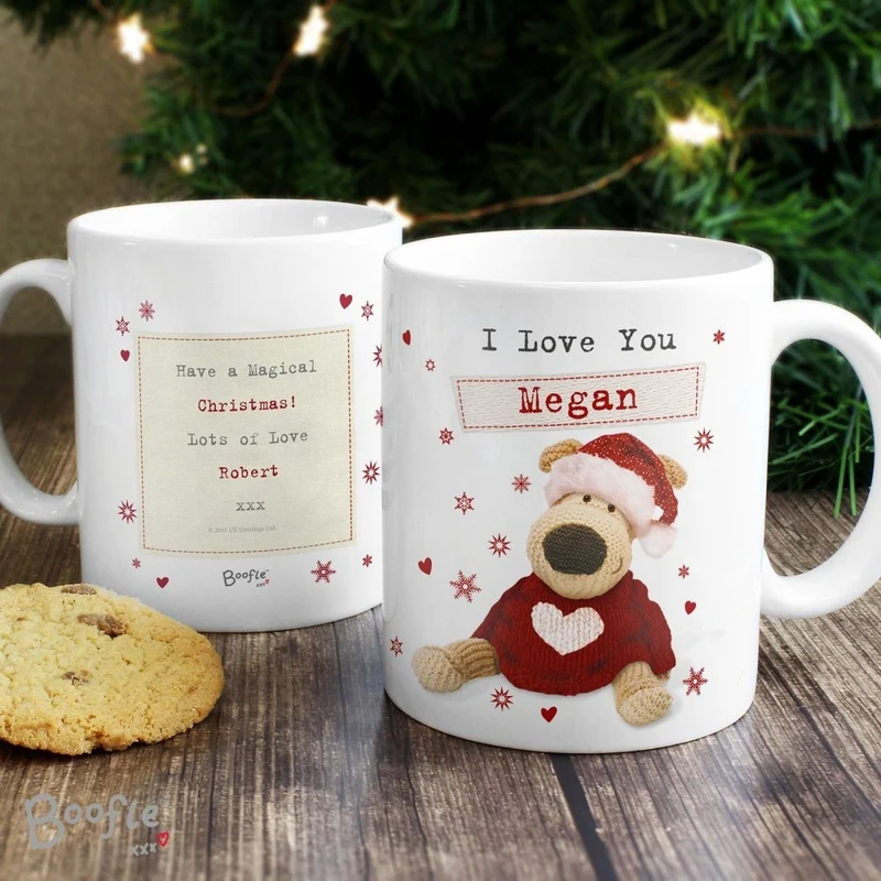 Personalised Boofle Christmas Love Mug