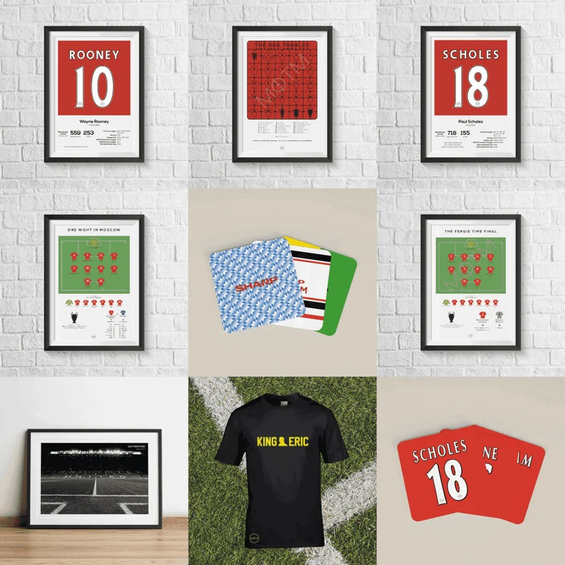 Manchester United Retro Away Kits Football Coasters - Set Of 4