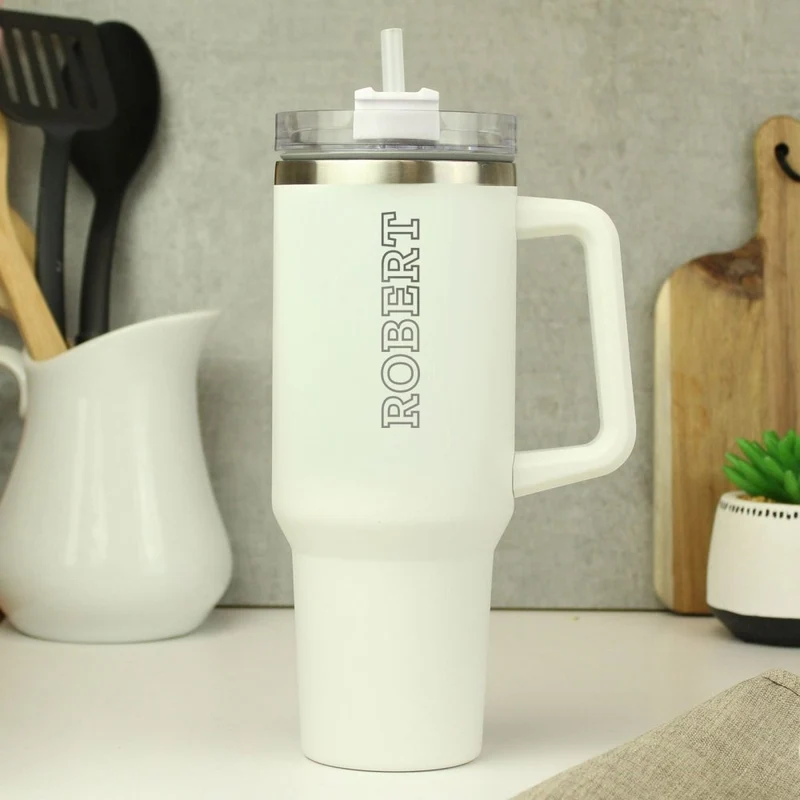Personalised 40Oz White Travel Cup