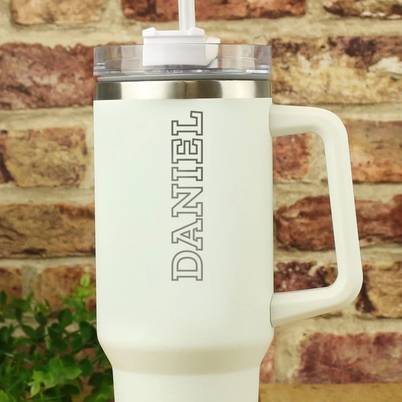 Personalised 40Oz White Travel Cup
