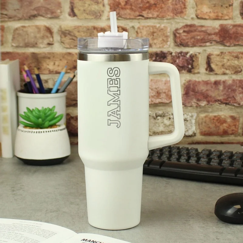 Personalised 40Oz White Travel Cup