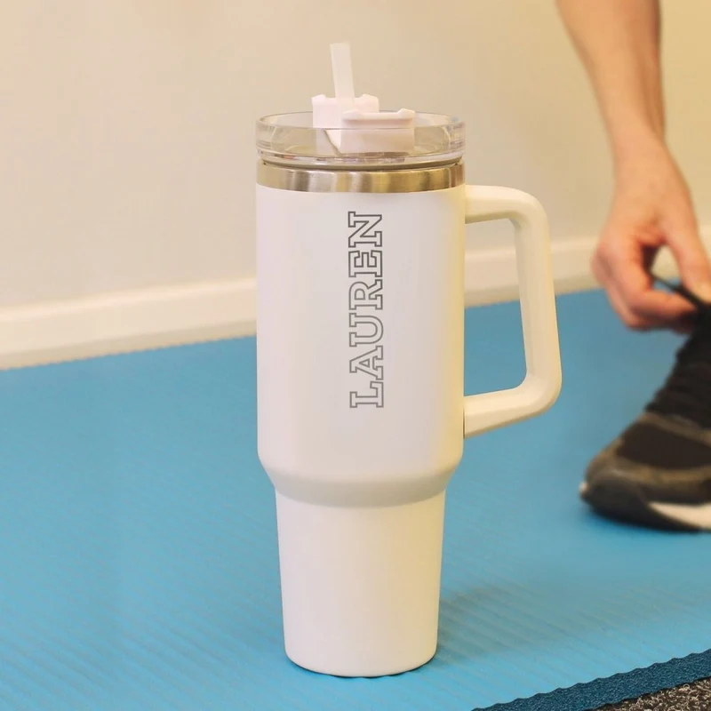 Personalised 40Oz White Travel Cup
