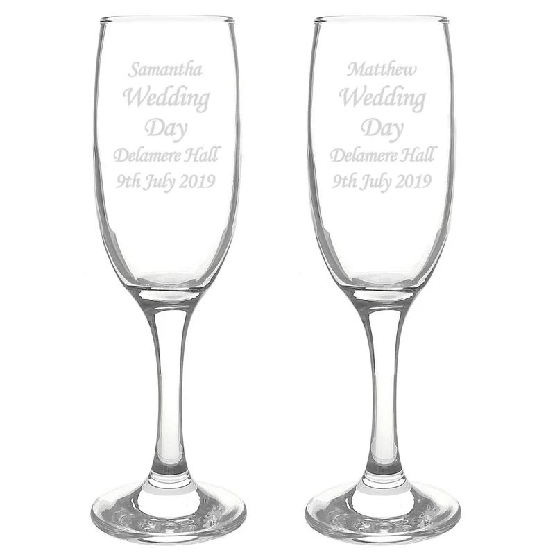 Personalised Celebration Pair Of Flutes
