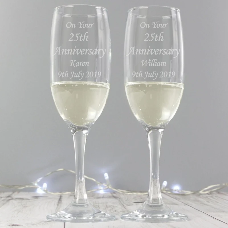 Personalised Celebration Pair Of Flutes