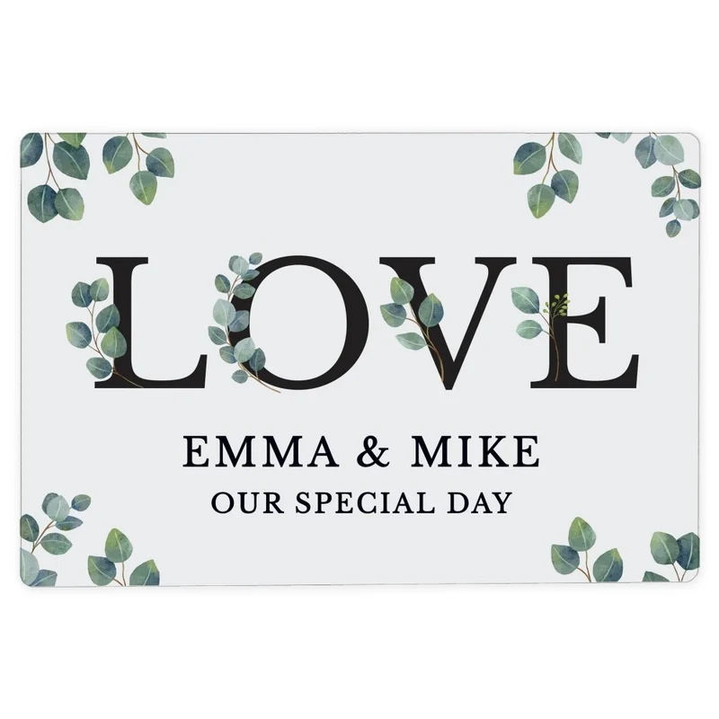 Personalised Botanical Love Metal Sign