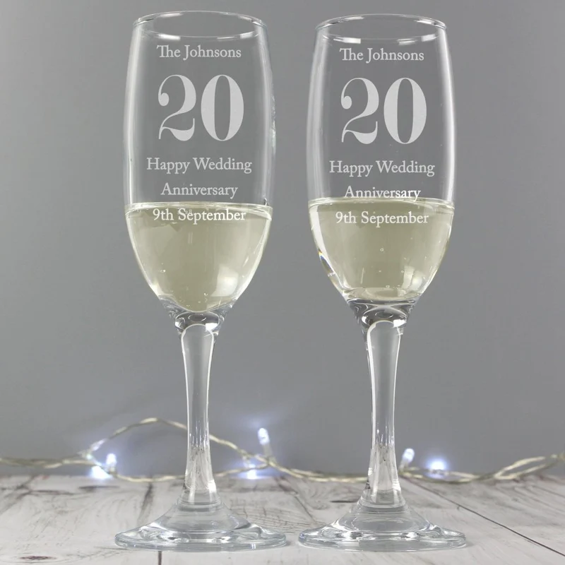 Personalised Anniversary Pair Of Flutes