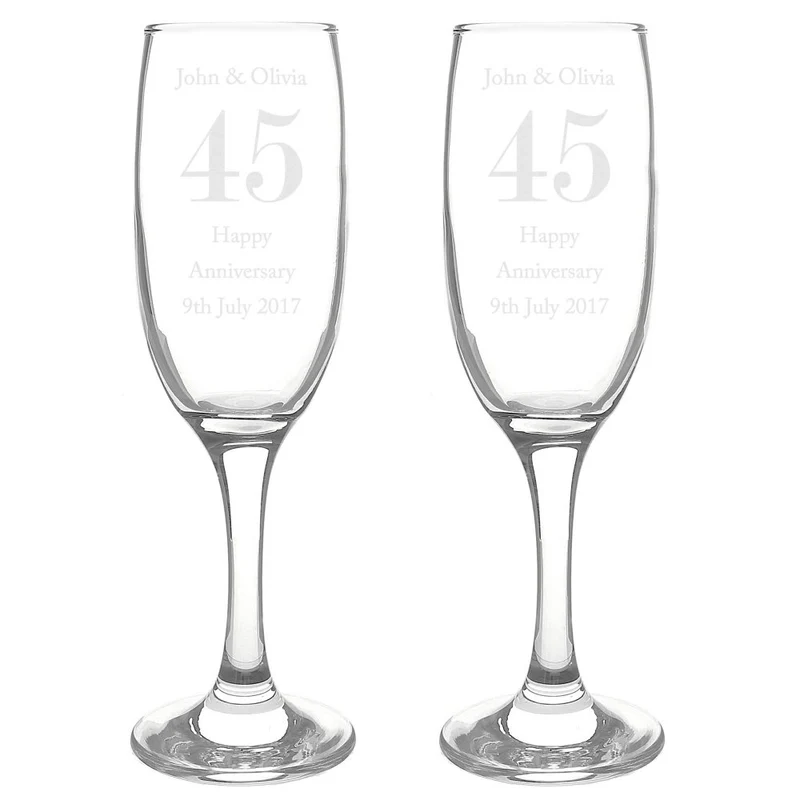 Personalised Anniversary Pair Of Flutes