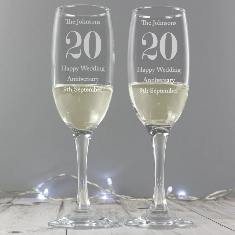 Personalised Anniversary Pair Of Flutes