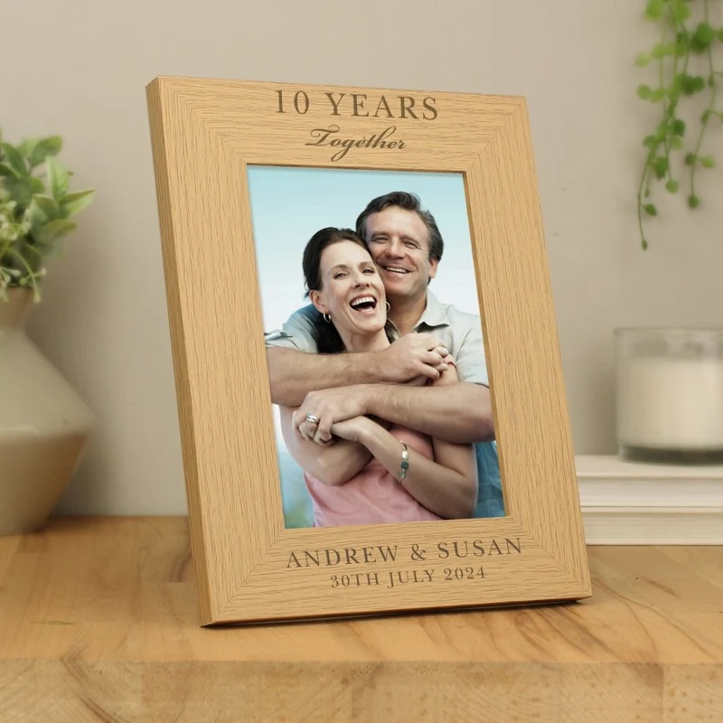 Personalised Anniversary 5x7 Inch Wooden Photo Frame