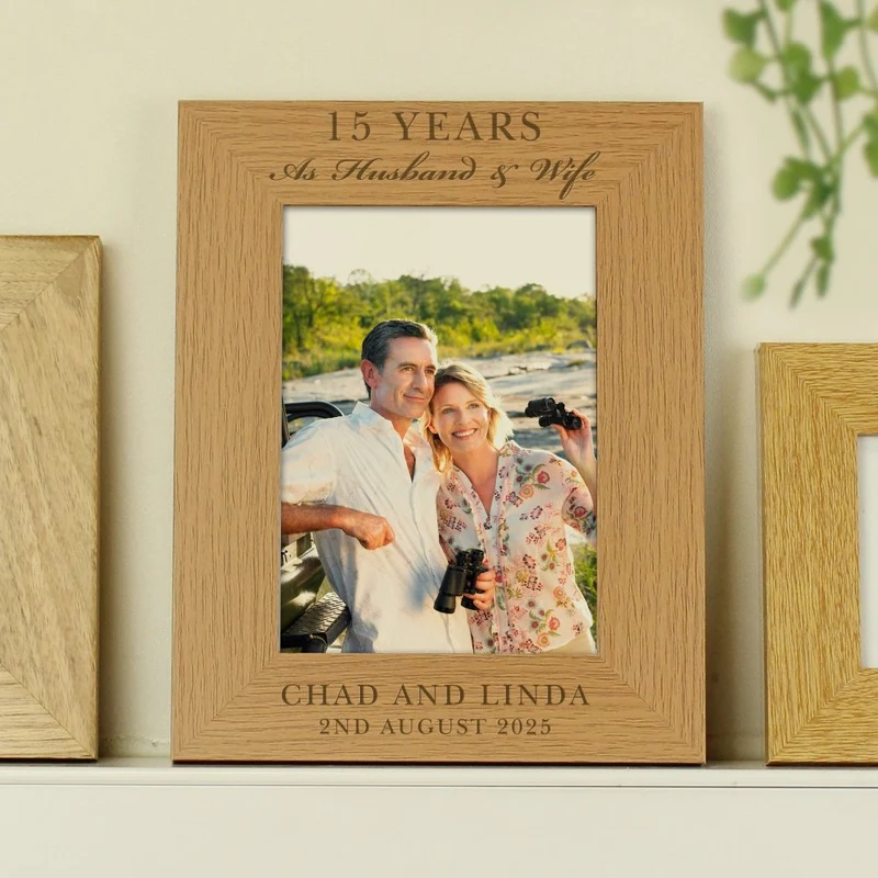 Personalised Anniversary 5x7 Inch Wooden Photo Frame