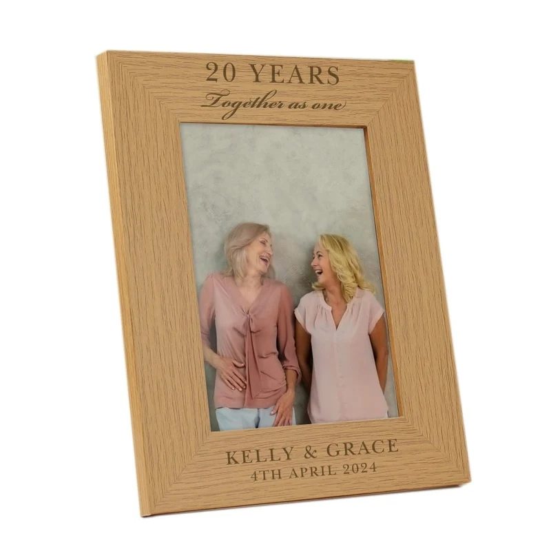 Personalised Anniversary 5x7 Inch Wooden Photo Frame