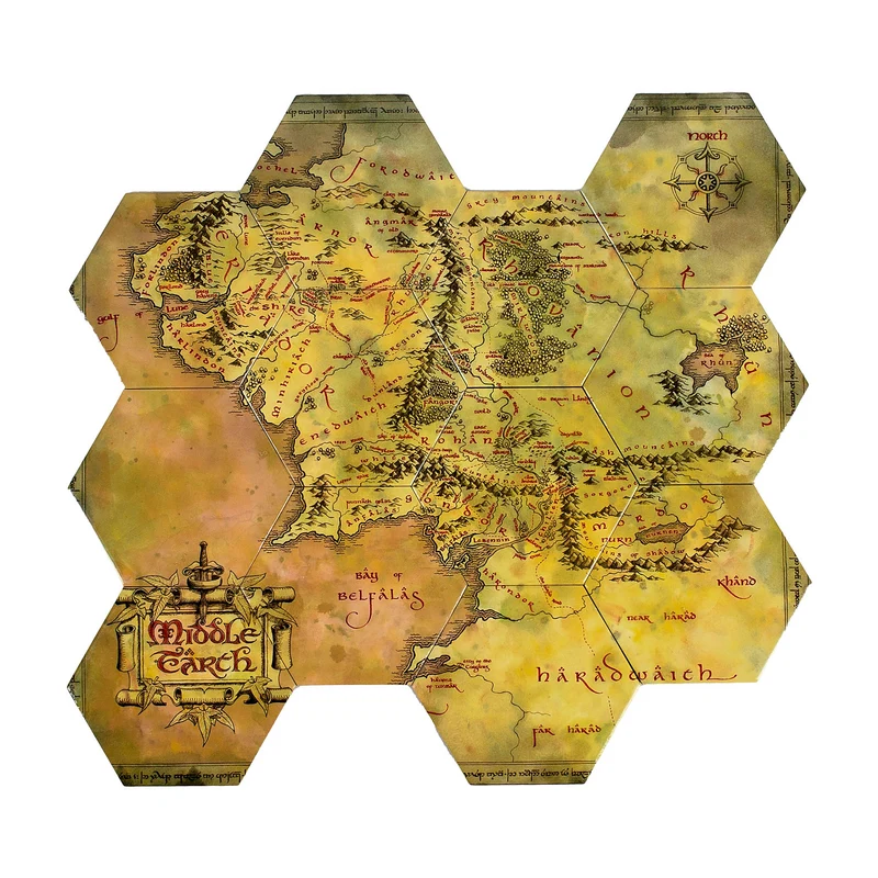 Der Herr der Ringe - Mittelerdekarte Untersetzer 12er Set