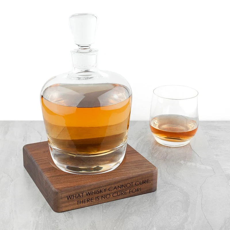 Personalised Lsa Whisky Decanter & Walnut Base