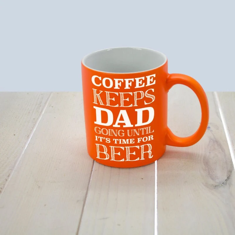Coffee & Beer Loving Dad Matte Coloured Mug