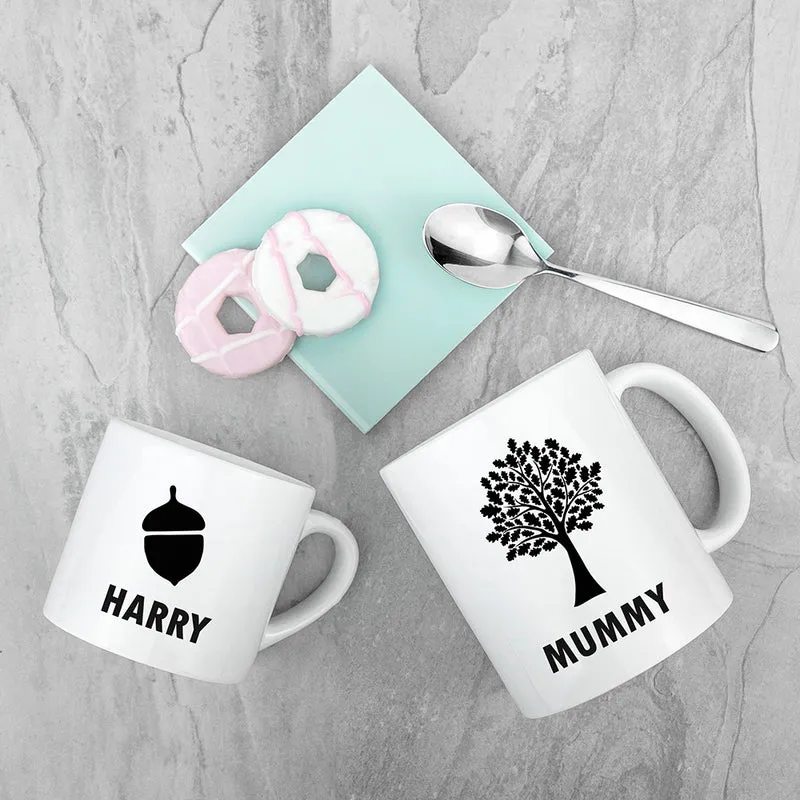 Personalised Mummy & Me Acorn Mugs