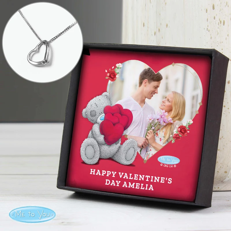 Personalised Me To You Photo Upload Heart Necklace And Box