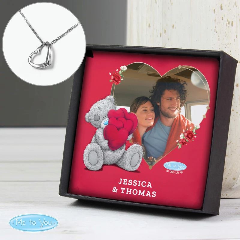 Personalised Me To You Photo Upload Heart Necklace And Box
