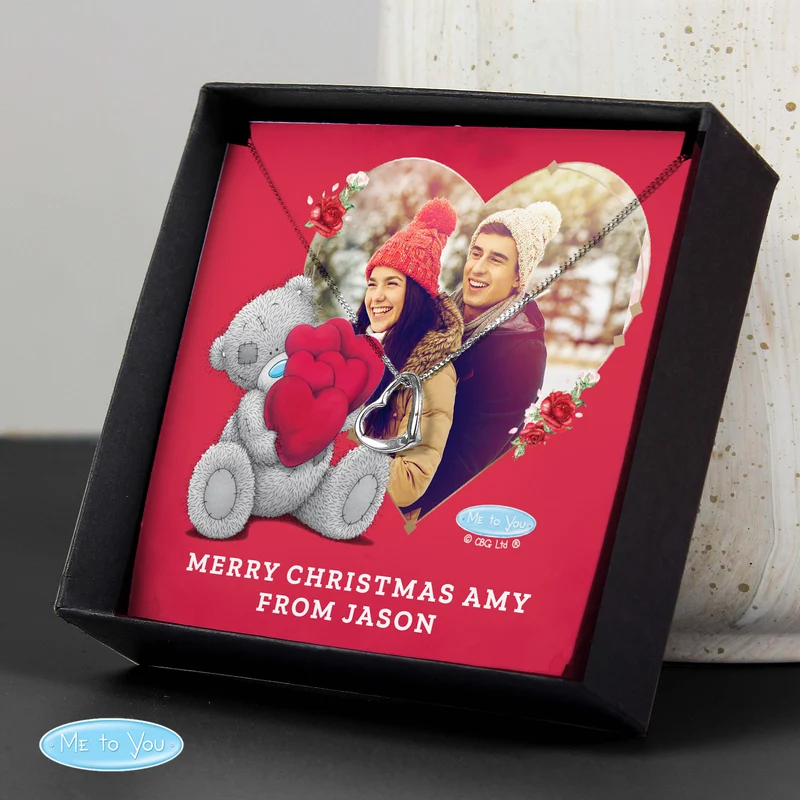 Personalised Me To You Photo Upload Heart Necklace And Box