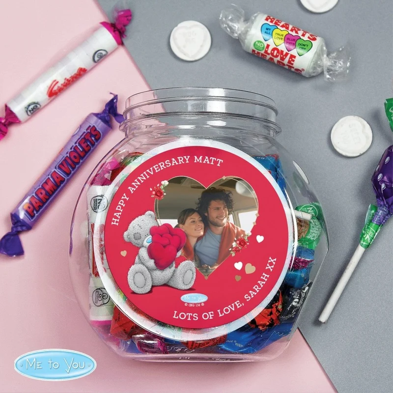 Personalised Me To You Heart Photo Upload Sweet Jar