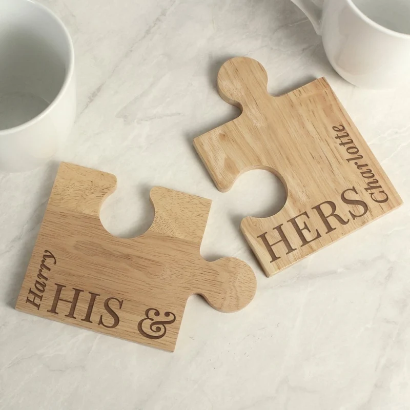 Personalised His & Hers Jigsaw Pieces Set