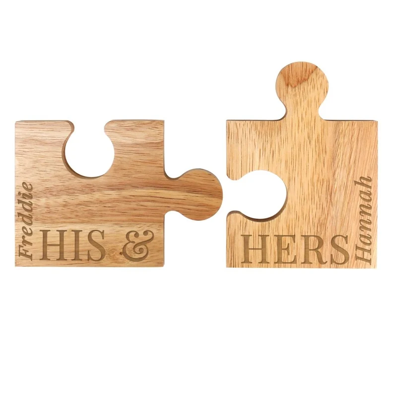 Personalised His & Hers Jigsaw Pieces Set