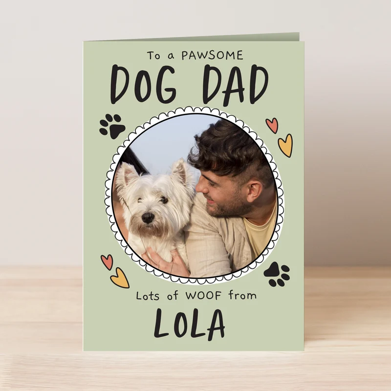 Personalised From The Dog Photo Upload Card