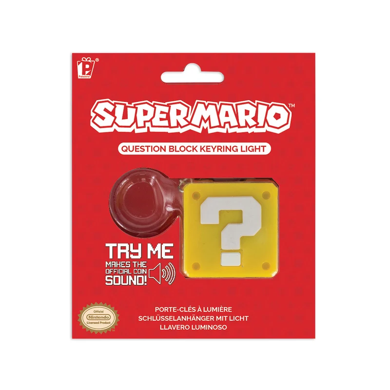 Super Mario - Fragezeichen Schlüsselanhänger mit Licht und Sound