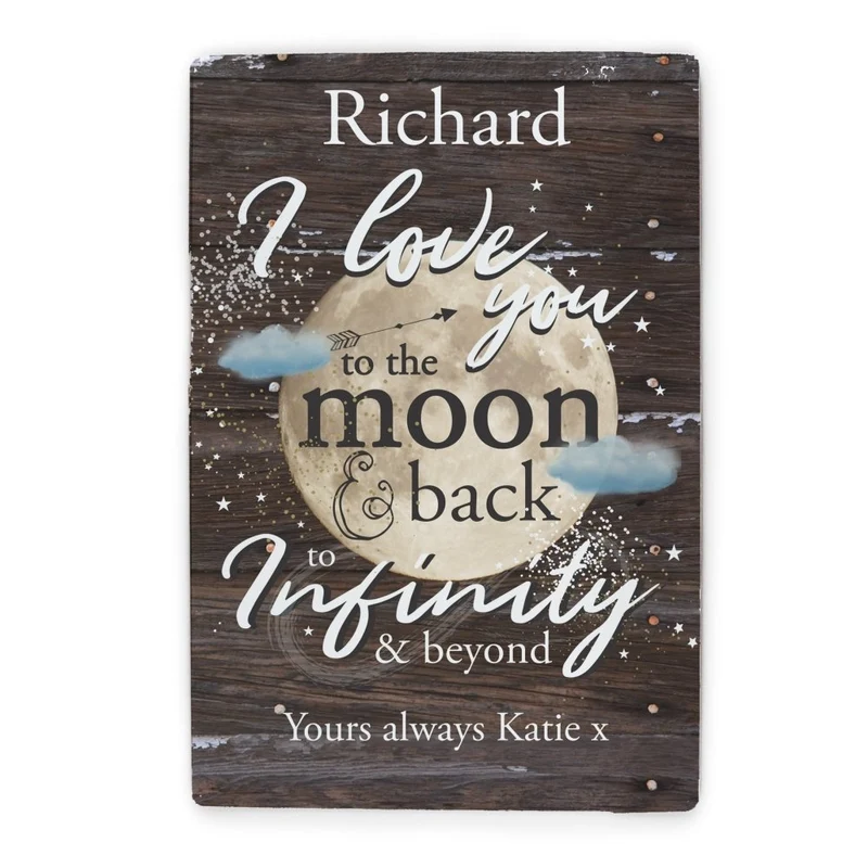 Personalised To The Moon & Back Metal Sign
