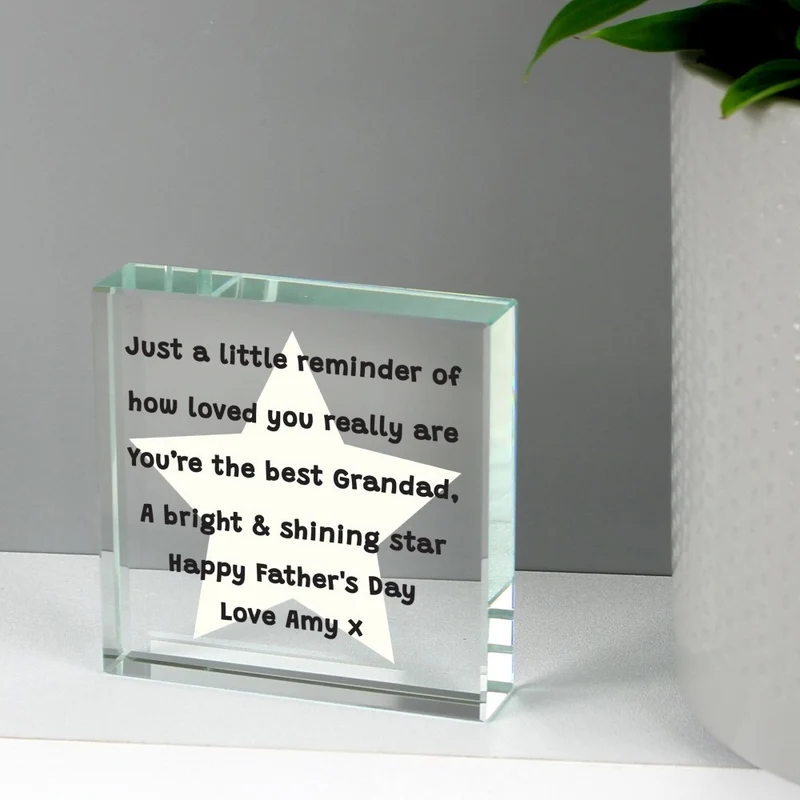 Personalised Star Poem Crystal Token