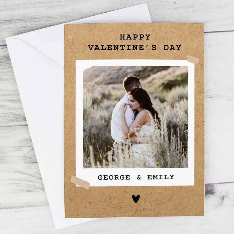 Personalised Rustic Polaroid Photo Upload Card